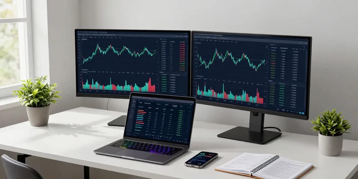 Stockton Rush net worth analysis in a tech-savvy crypto workspace with trading charts, DeFi integrations, and digital wallet interactions.