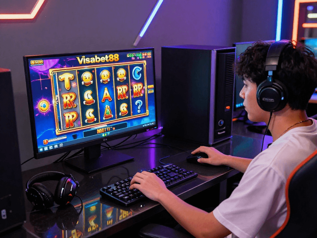 Immersive online gaming experience on Visabet88 with vibrant colors and excitement in the pasaran togel.