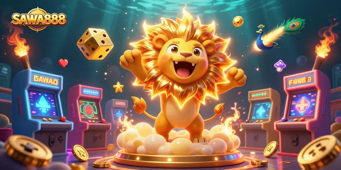 Experience the thrill of SAWA888 with an electrifying illustration depicting dynamic casino elements.