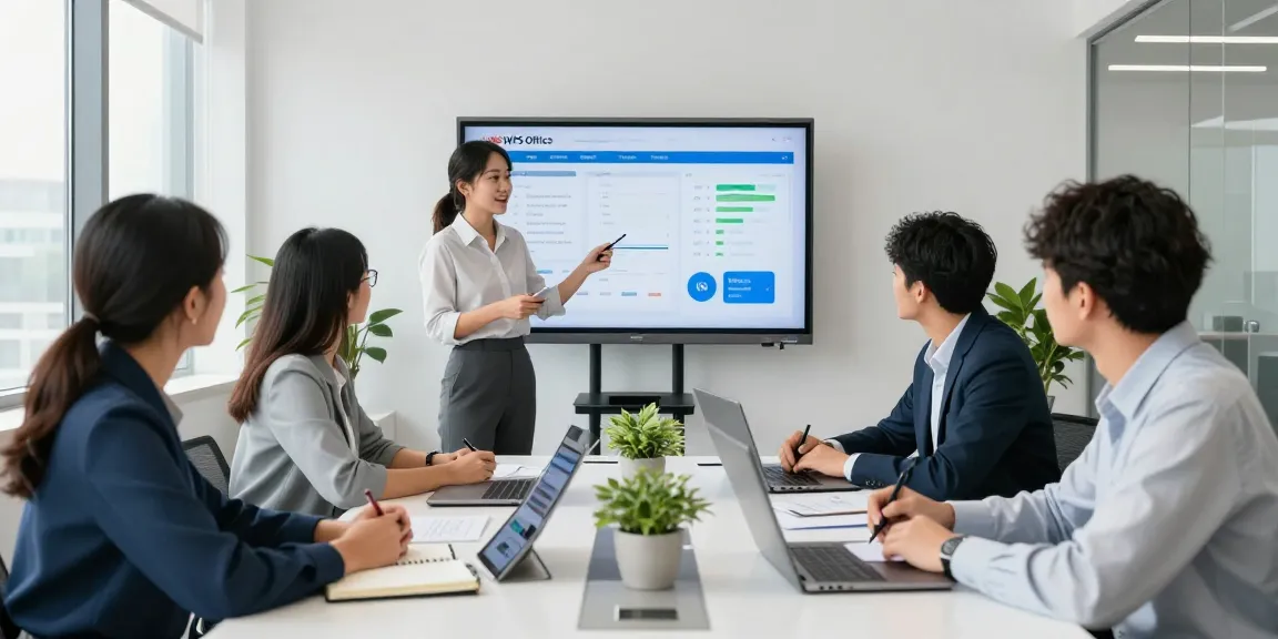 Diverse professionals collaborating in a bright office, embodying the effectiveness of WPS下载 tools for seamless teamwork.
