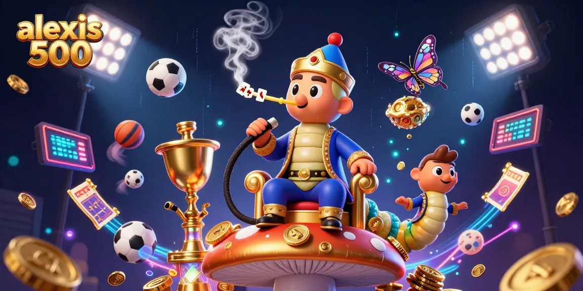 Experience the thrill of alexis 500 with a colorful casino scene featuring poker symbols and energetic betting action.
