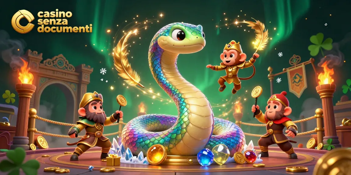 Vivi un'esperienza di gioco emozionante nei casino senza documenti con vivaci personaggi 3D circondati da monete d'oro.