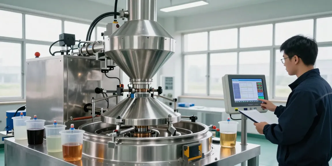 Innovative industrial centrifuge operating in a modern facility, showcasing efficiency and safety in separation processes.