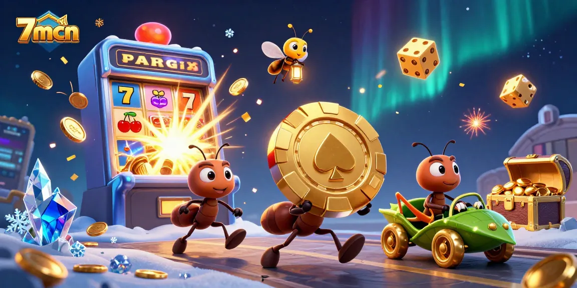 Experience the thrilling action of 7mcn with ants heist and a vibrant casino atmosphere.