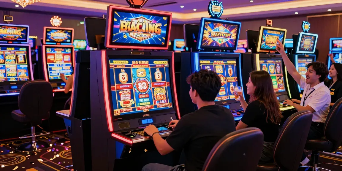Excited players enjoying a thrilling slot gacor game in a vibrant online casino atmosphere.