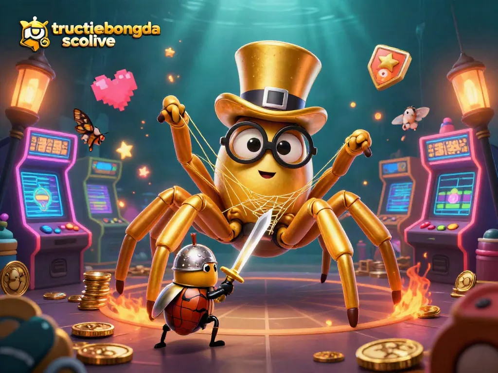 Experience tructiepbongda socolive with a captivating scene of our characters weaving through a colorful gaming world.