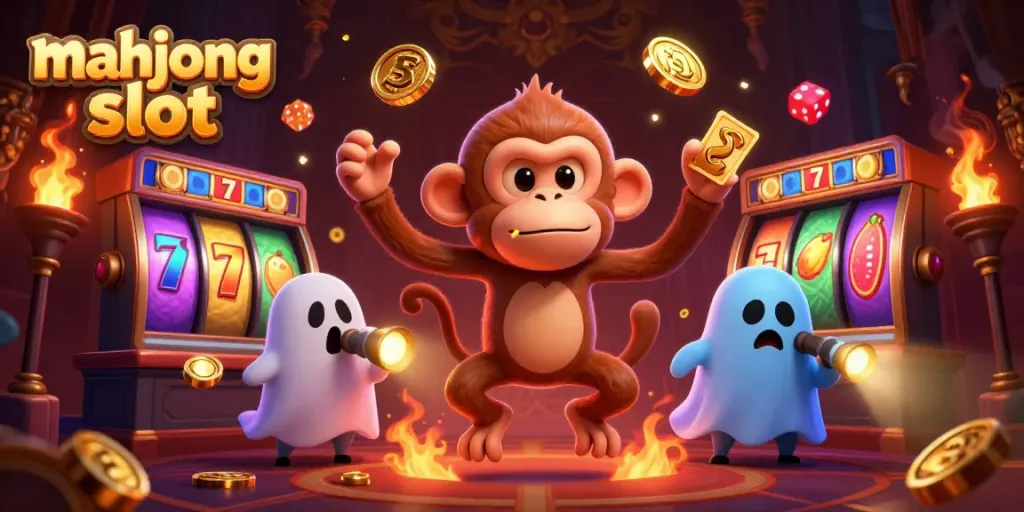 Experience the thrilling action of the mahjong slot game in this vibrant 3D scene.