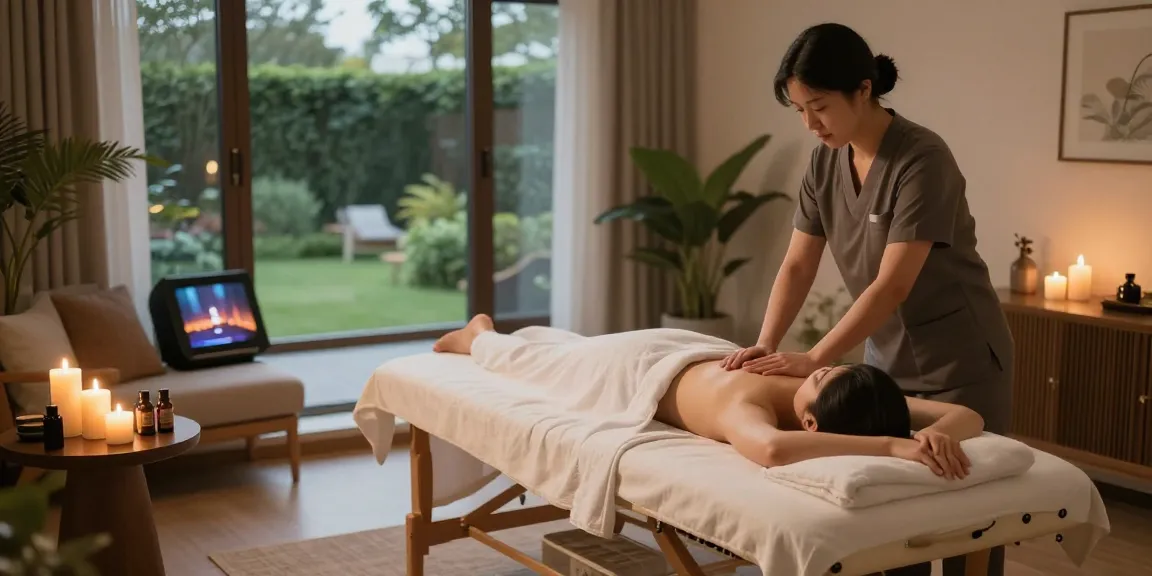 Relaxing 성남출장마사지 experience in a serene home spa environment.