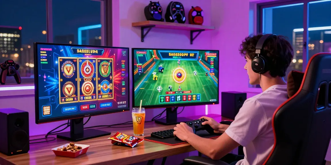 Engaged player using raja328 link for live casino gaming in exciting home setup.