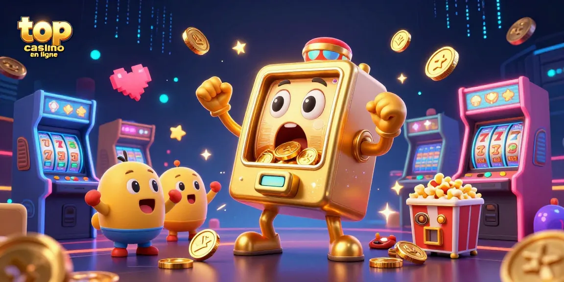 Plongez dans le top casino en ligne avec une machine à sous dorée aux émotions vives durant un jackpot.