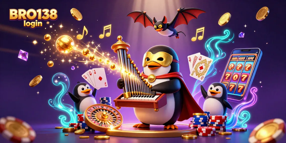 Experience seamless gaming action with BRO138 login as golden coins and excitement fly around.