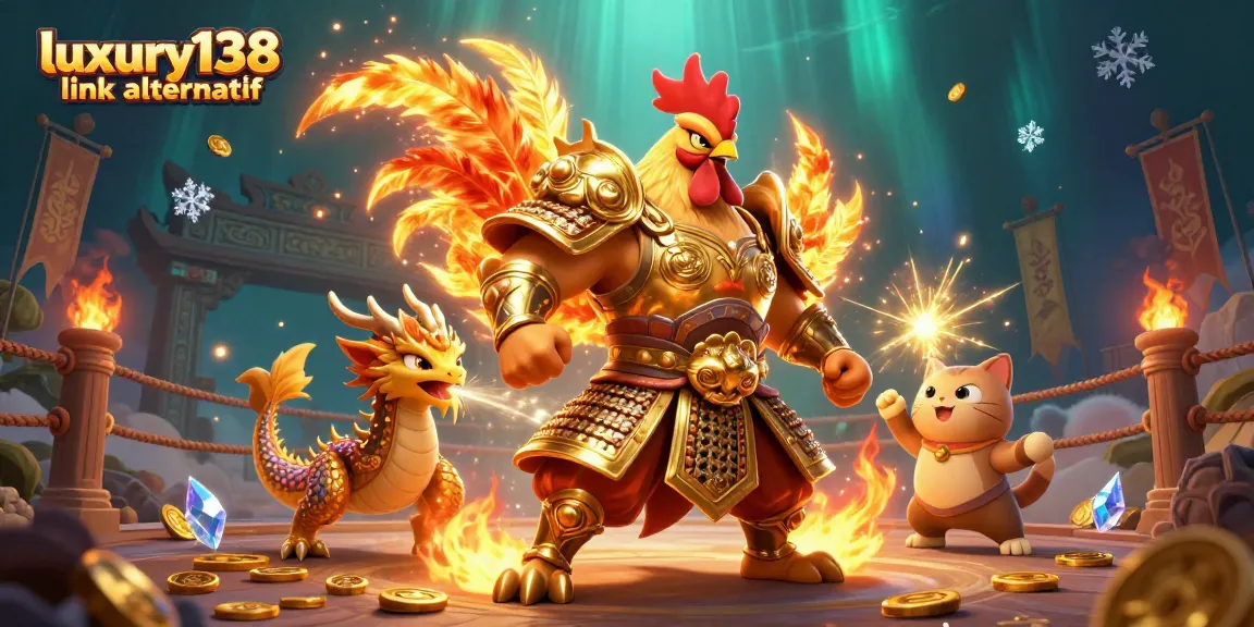 Engage with luxury138 link alternatif in this vibrant scene of cartoon characters in an action-packed casino setting.