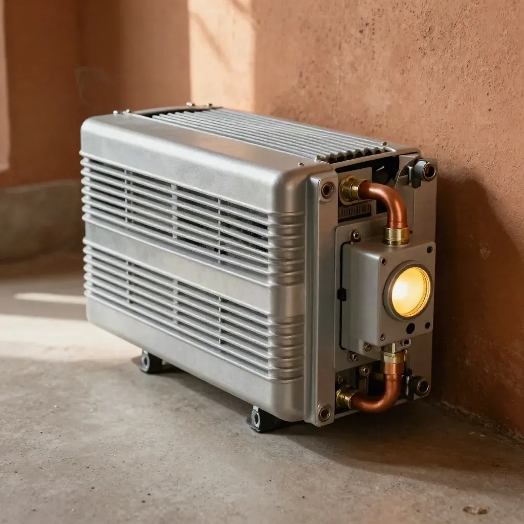 Upgraded inverter, conduit and breaker hardware glowing in a warm utility room.