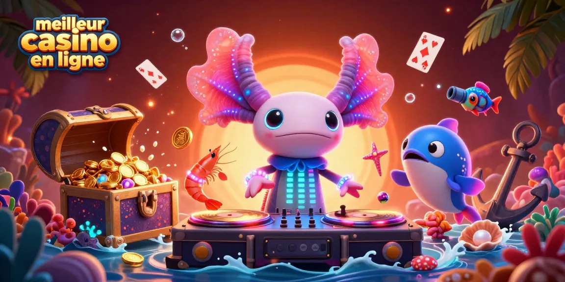 Plongez dans l'univers des meilleurs casinos en ligne avec cette illustration dynamique de la scène marine.