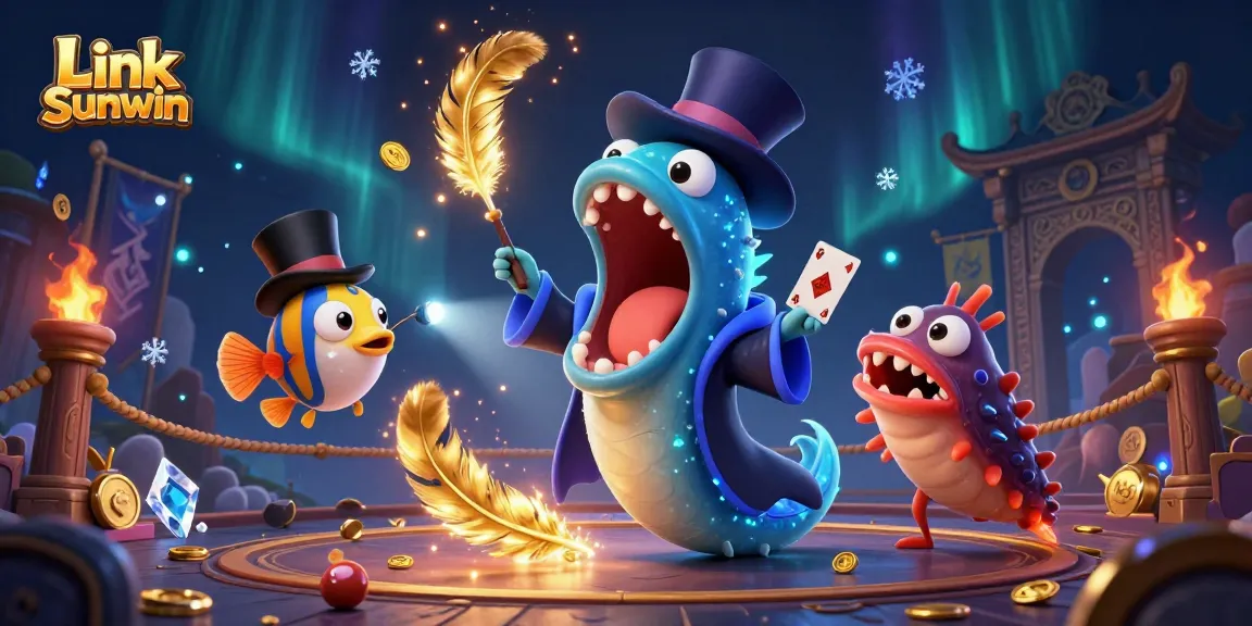 Engage with the thrilling world of Link Sunwin in this vibrant 3D illustration of magical sea creatures.