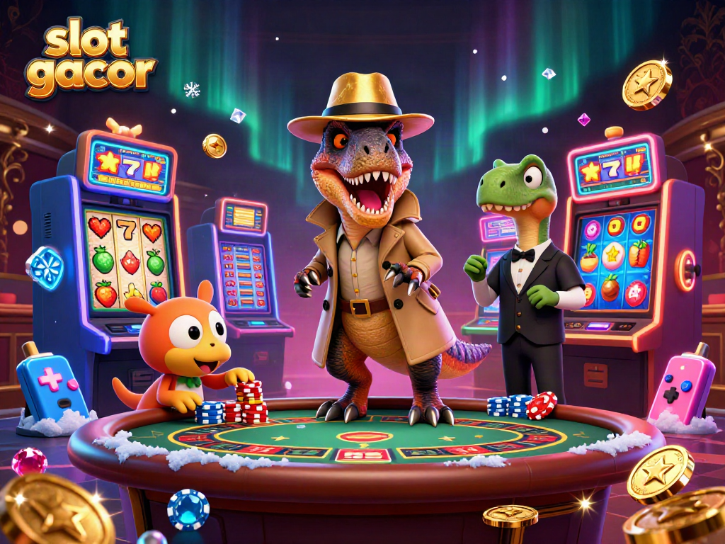 Experience excitement at the casino with slot gacor, featuring vivid 3D characters and vibrant gaming elements.