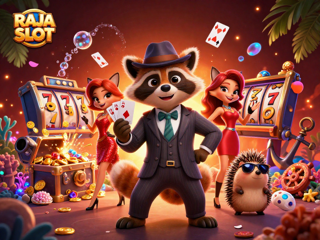 Mengambil kesempatan dengan RAJA SLOT menggunakan jackpot dan slot berputar dengan latar belakang menggembirakan.