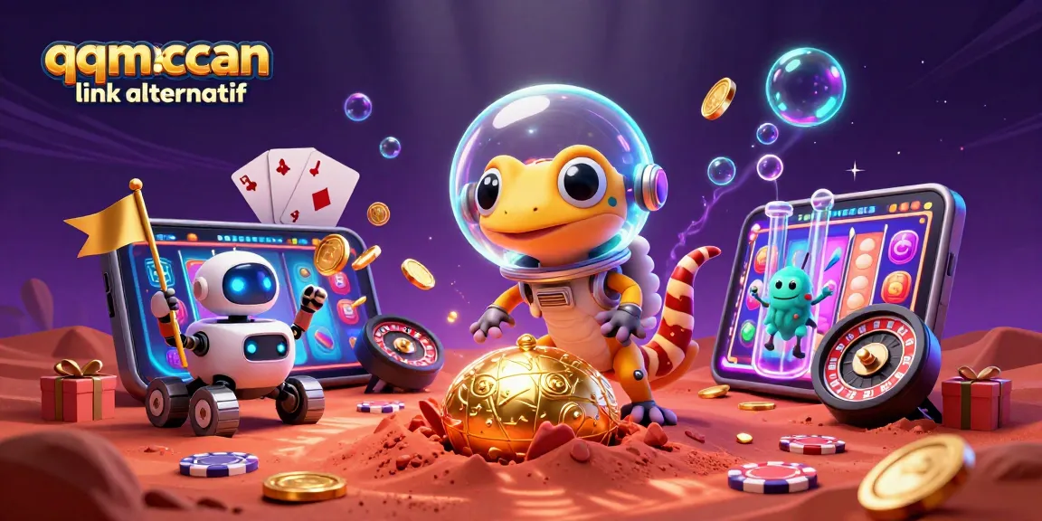 Experience gaming excitement with qqmacan link alternatif amidst a vibrant, galactic casino adventure.