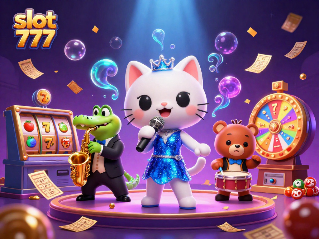 Spin the slot 777 reels with exciting characters in a vibrant casino scene.