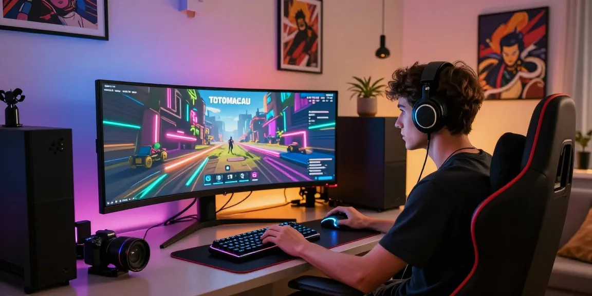 Engaging gamer immersed in pakde4d gaming experience with vibrant graphics.