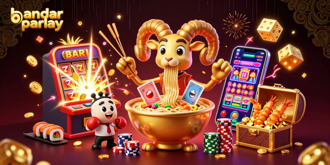 Experience the excitement of bandar parlay with dynamic characters and gaming elements in a vibrant casino scene.