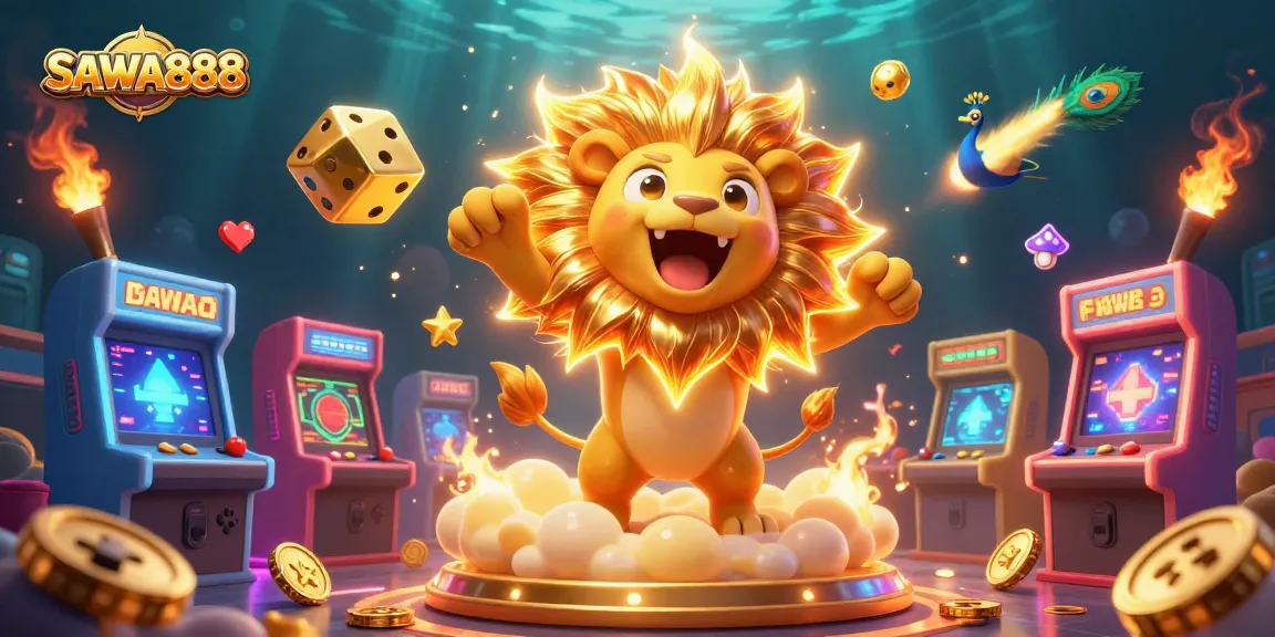 Experience the thrill of SAWA888 with an electrifying illustration depicting dynamic casino elements.