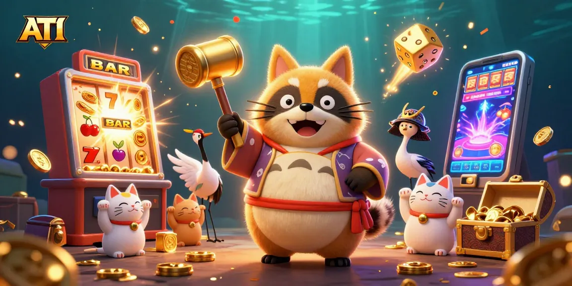 Experience thrilling jackpots with ATI's colorful casino adventure featuring animated characters.