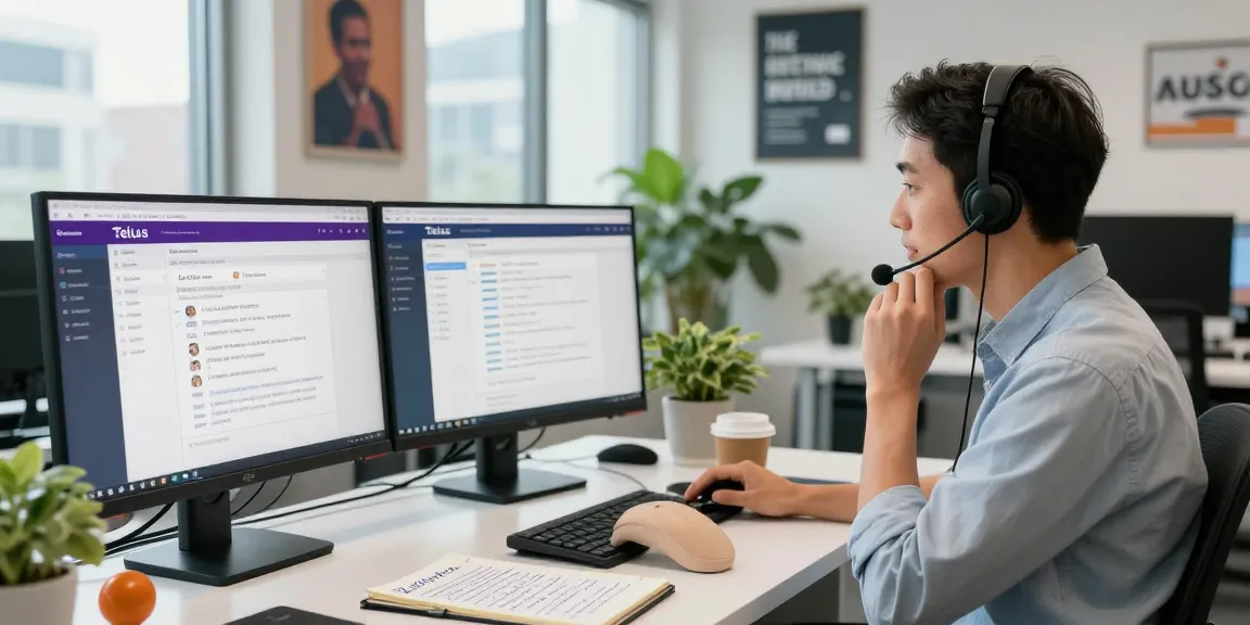 Customer engaging with Telus-Technical-Support in a modern office.