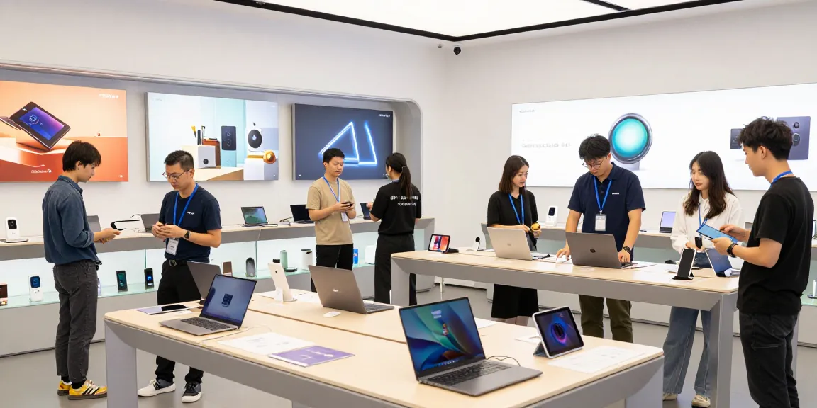 NAGA2000 technology showcase in a vibrant retail environment with engaged customers.
