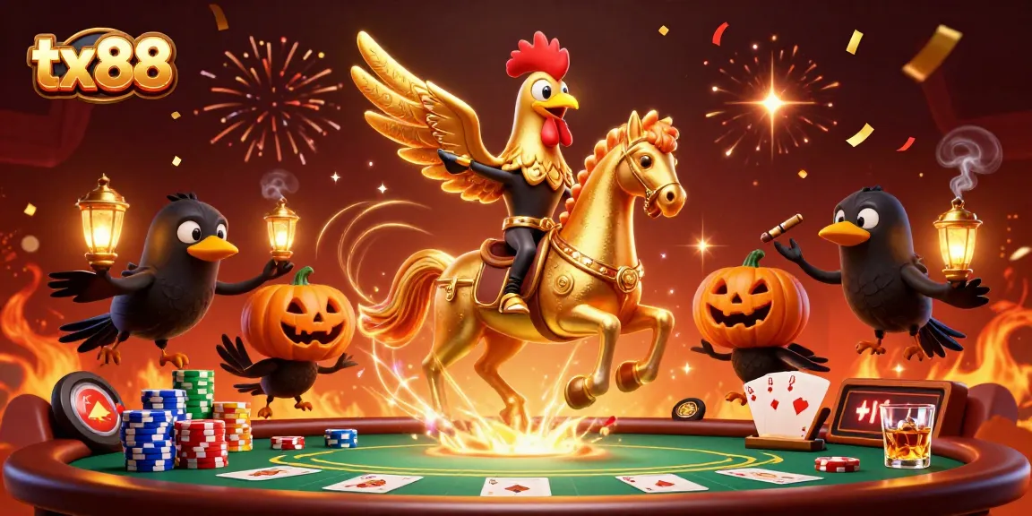 Experience thrilling poker action with tx88 in a vibrant midnight casino scene.