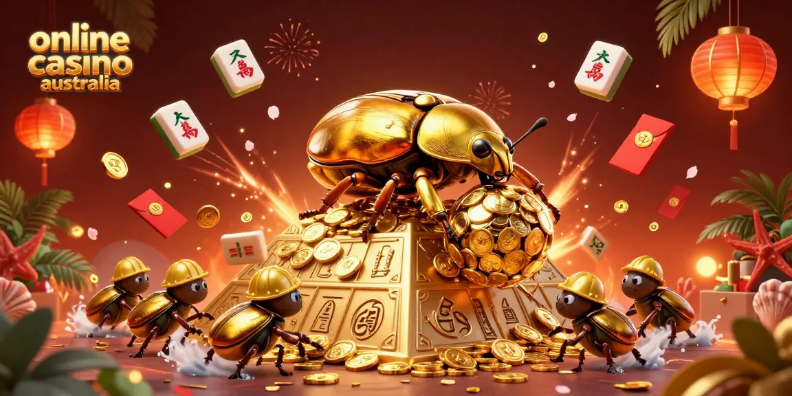 Experience vibrant gameplay in an online casino Australia setting with a dynamic 3D illustration.