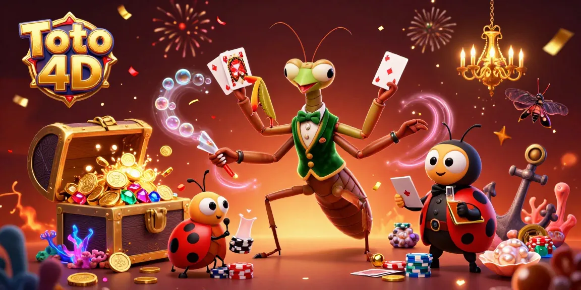 Engage in Toto 4D excitement with a vibrant illustration capturing thrilling casino action.