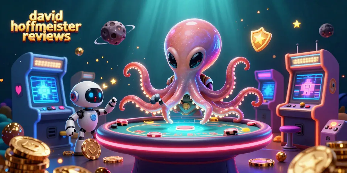 Engage with thrilling david hoffmeister reviews while playing at a holographic poker table featured in 3D galactic style.