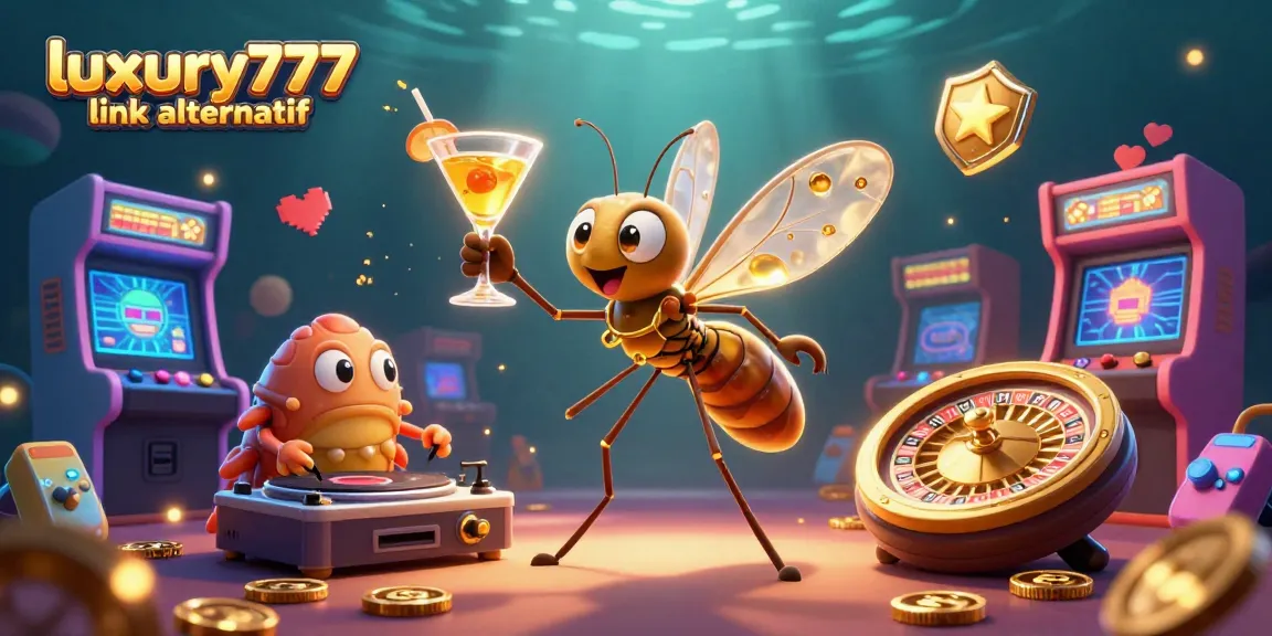 Win big with luxury777 link alternatif featuring a vibrant casino scene with animated characters.