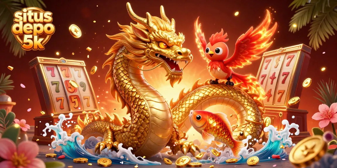Engage with situs depo 5k for thrilling slot gaming, featuring dynamic dragons and rich symbols.
