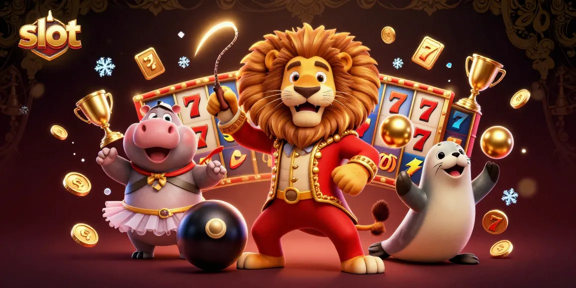 Spin the slot reels and win big in this vibrant carnival-themed illustration.
