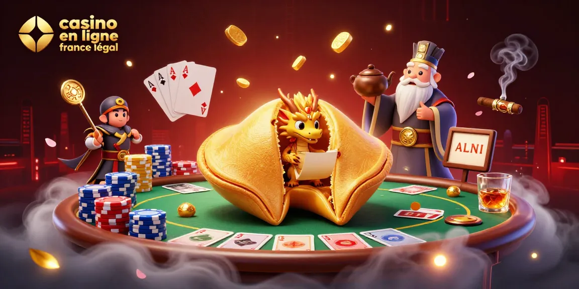 Visuel captivant illustrant un casino en ligne France légal avec personnages animés et éléments de jeux, exprimant la magie des jeux d'argent.