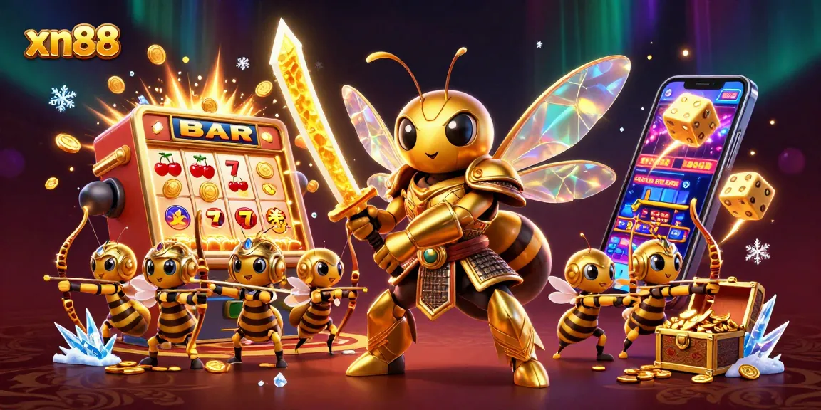 Experience xn88's dynamic online gaming scene with a golden hornet in action.
