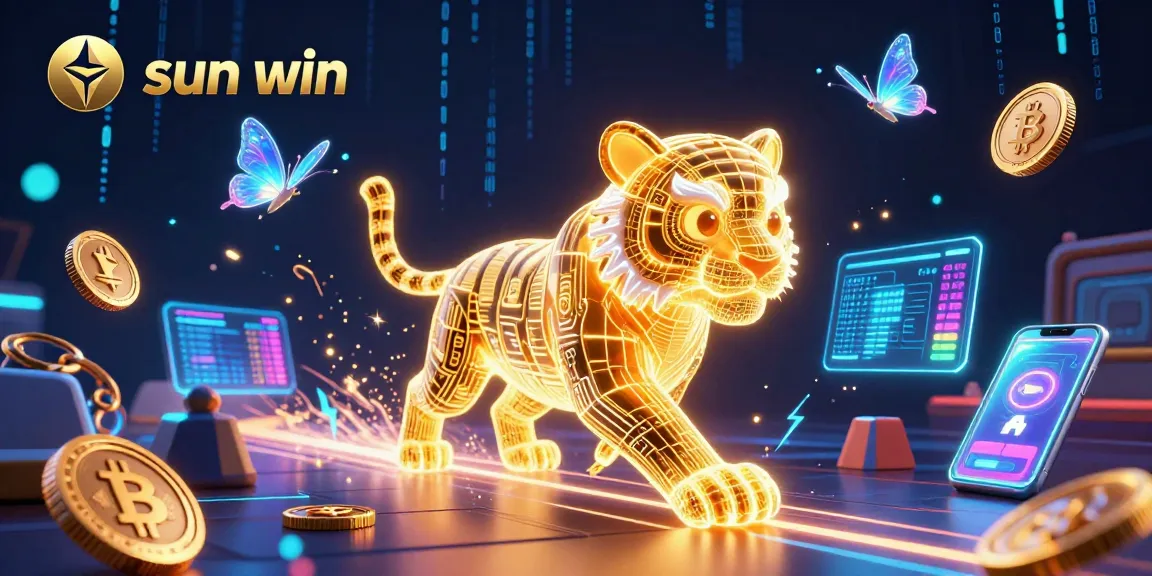 Play with sun win in a vibrant digital casino scene filled with casino elements.