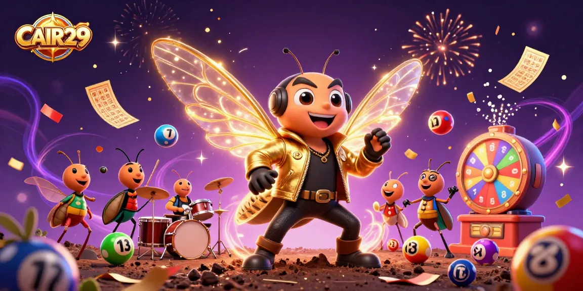 Menjalin kerjasama dengan CAIR29, bintang rock cicada menyerbu dengan energi kasino, bola lotere berwarna-warni dan tiket emas terbang dalam suasana meriah.