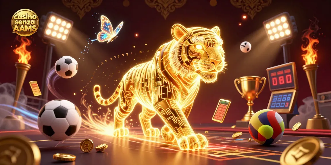 Giocando nei casino senza AAMS, il tigre d'oro guida tra palloni sportivi e offerte scintillanti.